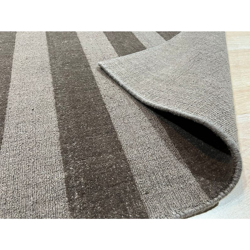 Hand-Knotted Wool Knotted Striped Rug, 9' x 12', Lavender Area Rug, Modern Elegant Area Rug for All Rooms - L