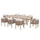 preview thumbnail 9 of 9, 9 - Piece Wooden Outdoor Dining Set with Cushions