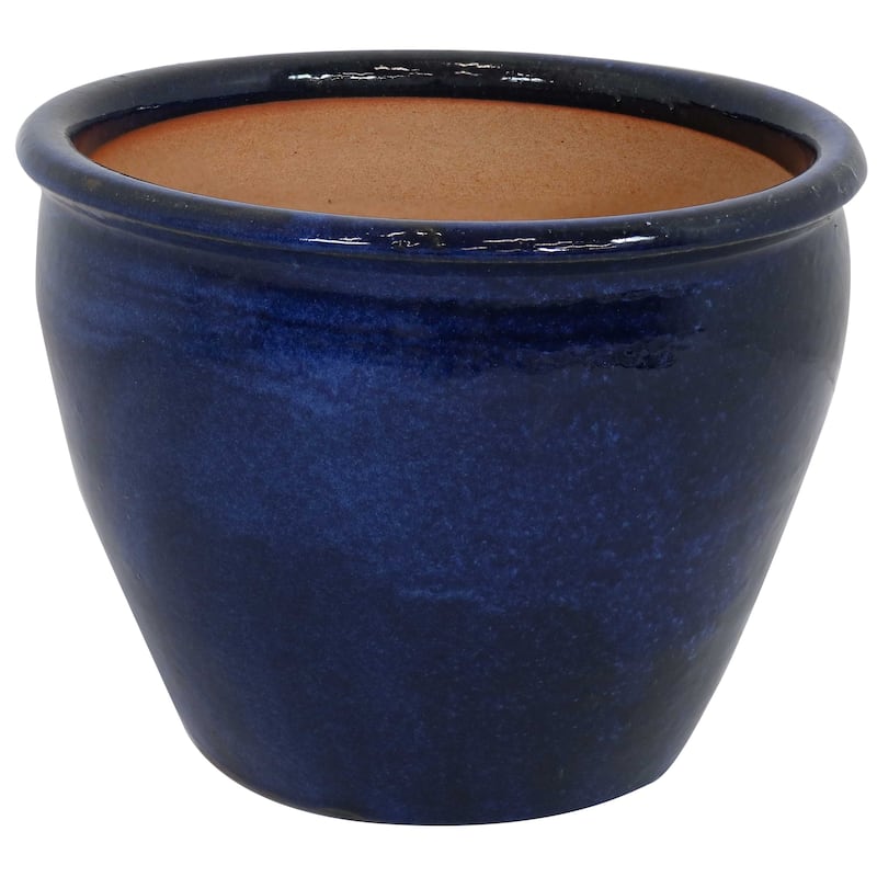 Sunnydaze Chalet Ceramic Indoor/Outdoor Planter - 15-Inch - 15"