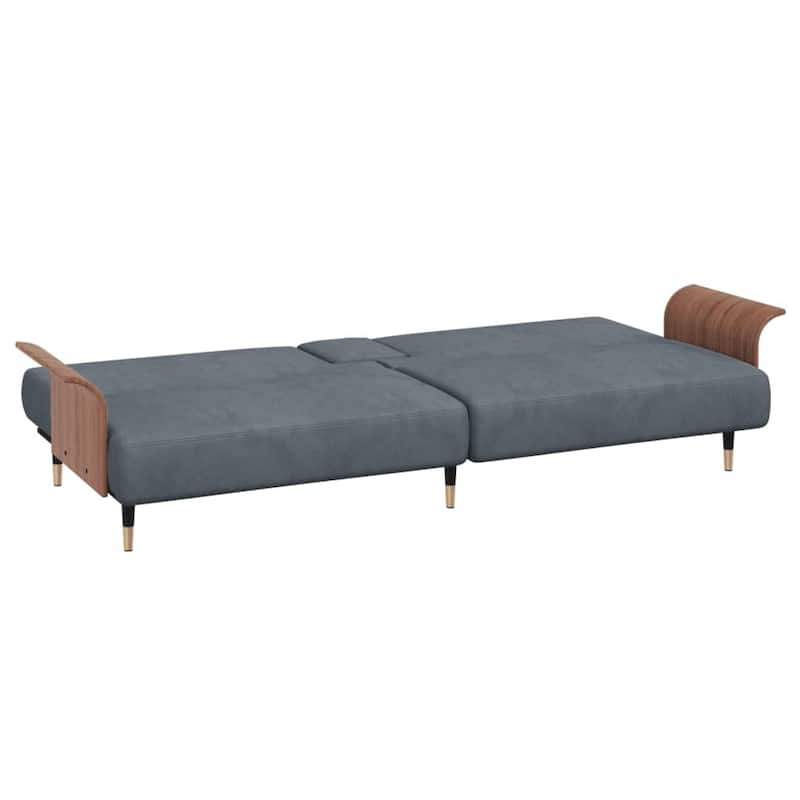 vidaXL Sofa Bed Convertible Sofa Bed with Cup Holders for Living Room Velvet - 88.2" x 35" x 27.6"