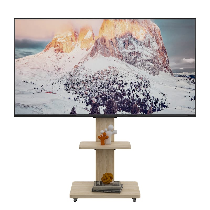 TV Stand Mobile TV Cart with Shelf