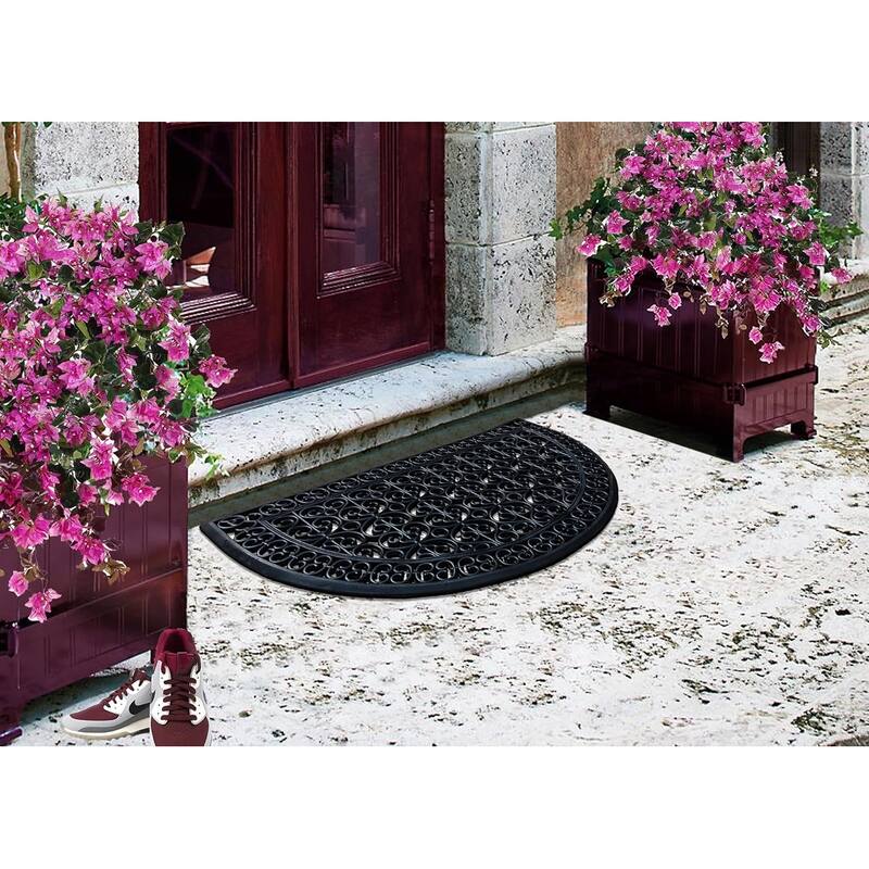 A1HC Large Door Mat, Natural Rubber, Ideal for an entryway, Scrapes Shoes Clean of Dirt & Grime