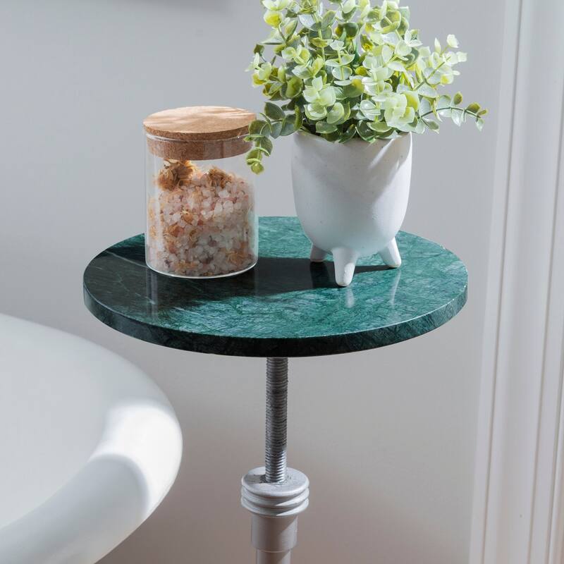 Blythe Adjustable Drink Table with Marble Top