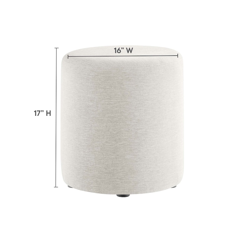 Callum 16"/23"/29"/38" Round Woven Heathered Fabric Upholstered Ottoman