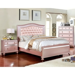Gibson Rose Gold Button Tufted Bed