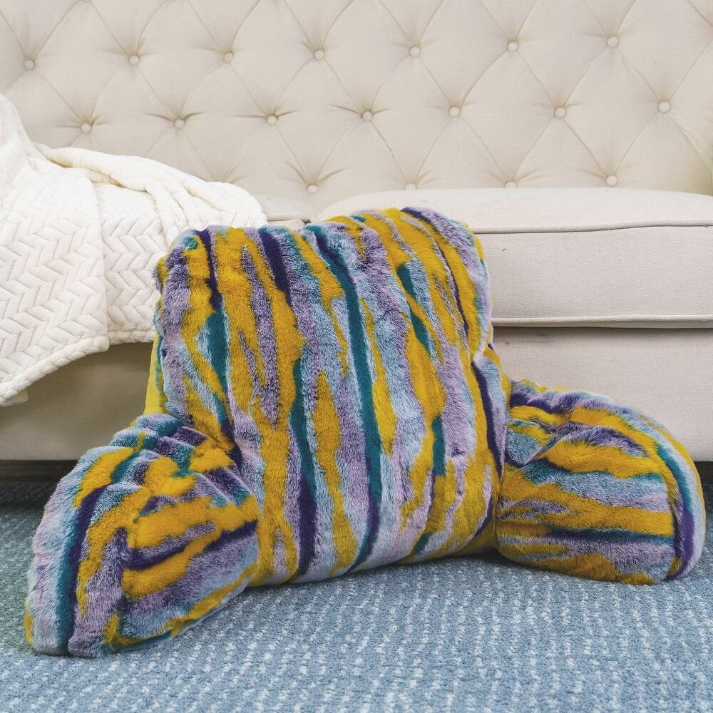 Multi Jacquard FauxFur BedRest, 20" x 18" x 17"