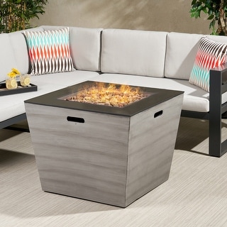 Langton Outdoor Modern 30-Inch Square Fire Pit by Christopher Knight Home - 30.00" W x 30.00" L x 24.00" H