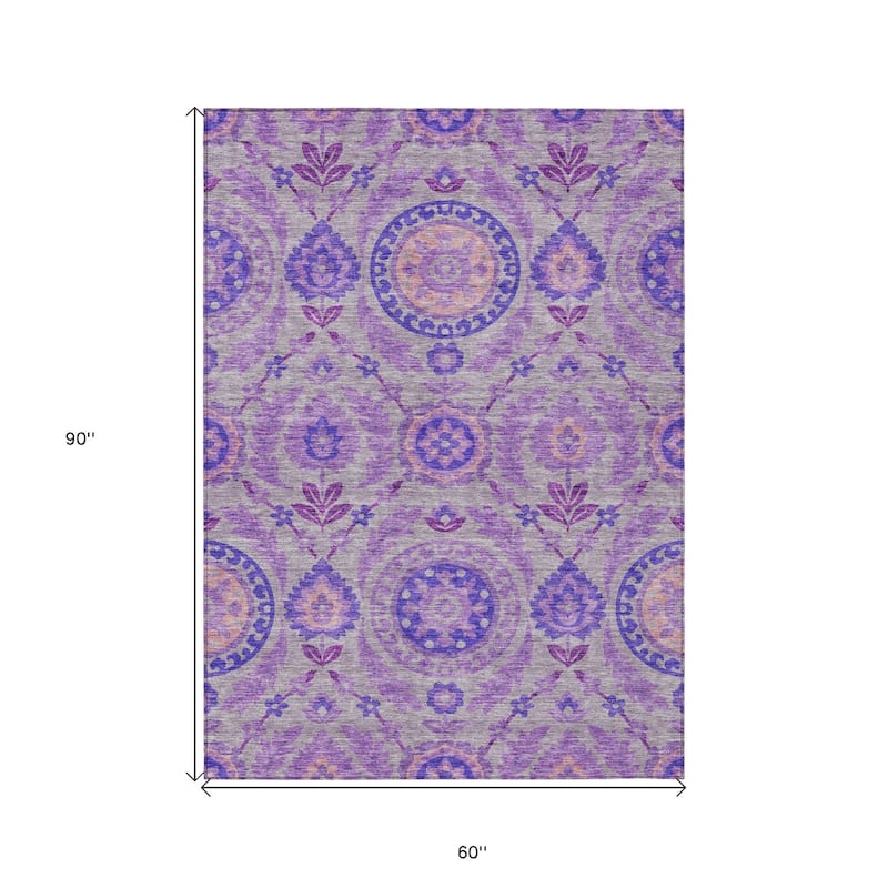 HomeRoots Floral Transitional Rectangle Outdoor Rug