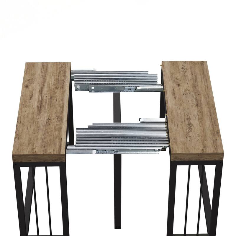 23.62" - 118" Stretching Length, Modern Extendable Dining Table,Seats 2-10 People,,Space-Saving Wood Dining Table for Kitchen