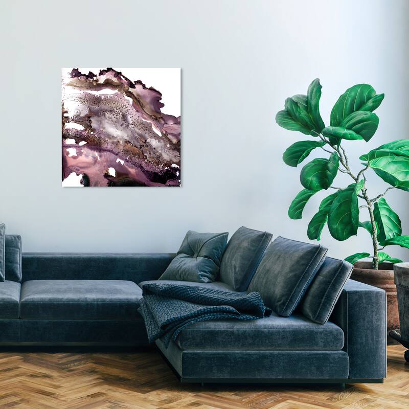 Wynwood Studio Abstract Glitter Bang II Purple and Modern & Contemporary Wall Art Canvas Print - 30 x 30