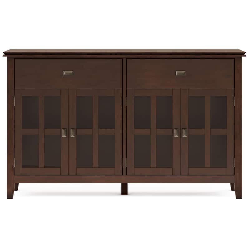 WYNDENHALL Stratford 60" Wide Solid Wood Transitional Large 4 Door Sideboard Buffet -  17"d x 60"w x 34"h