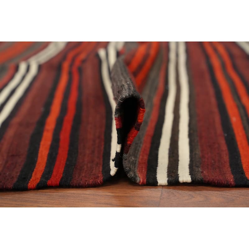 Hand Woven Oriental 100% Wool Carpet Southwestern Geometric Multi-Colored Kilim Area Rug - 8' 1'' X 4' 11''