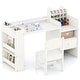 preview thumbnail 1 of 8, Gymax Kids Art Table & Chair Set w/Detachable Paper Roll Holder & White