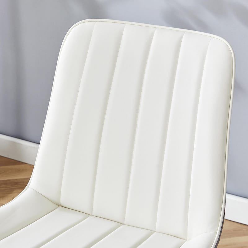 Extended Seat Cushion PU Dining Chair Set - 4 Pieces.Smooth line design