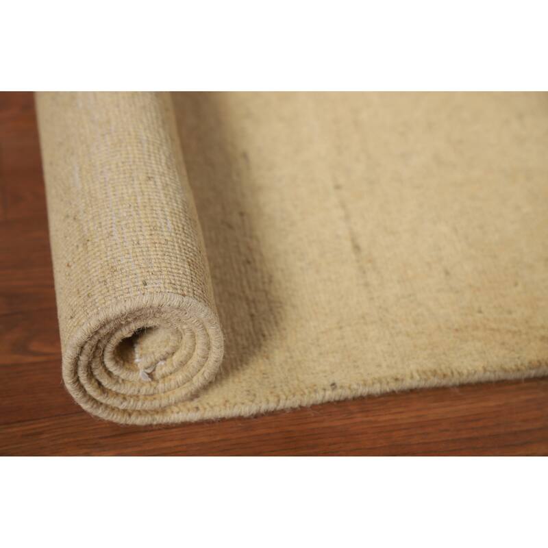 Modern Gabbeh Oriental Foyer Rug Beige Handmade Wool Carpet - 2'7"x 3'11"