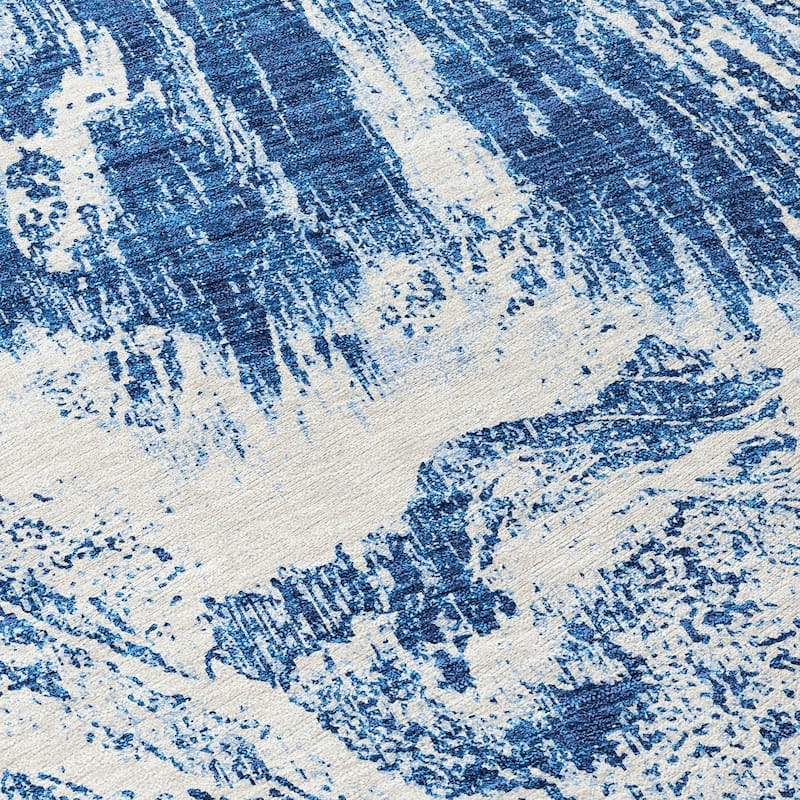 Machine Washable Indoor/ Outdoor Modern Abstract Chantille Rug