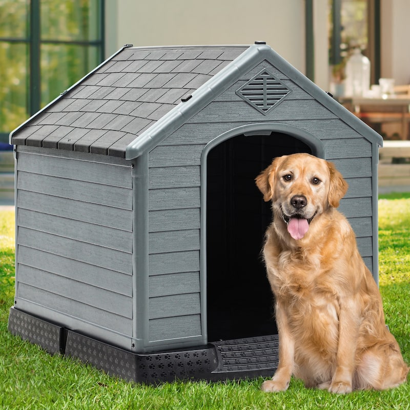 Moasis Large Plastic Waterproof Dog House - Extra Large - Grey
