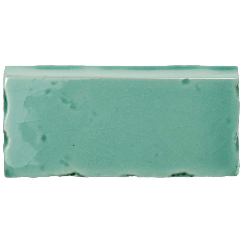 Merola Tile Novecento Zocalo Aguamarina 2-1/2" x 5-1/8" Ceramic Wall Trim - (1 Tile)