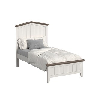 Lodge Farmhouse 79" Wide Complete Twin Bed, Cookies/Cream