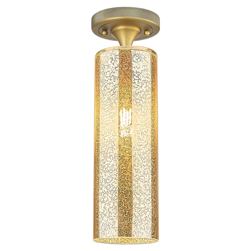 Innovations Lighting Downtown Urban - Crown Point - 1 Light 12" Flush Mount Light - Brushed Brass/Mercury Shade