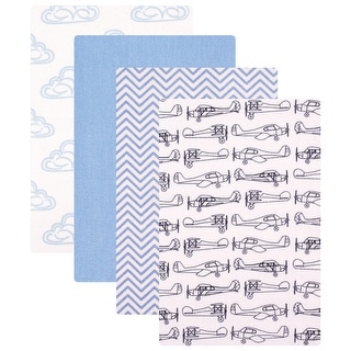 Hudson Baby Infant Boy Cotton Flannel Receiving Blankets, Airplane, One Size - Airplane - One Size
