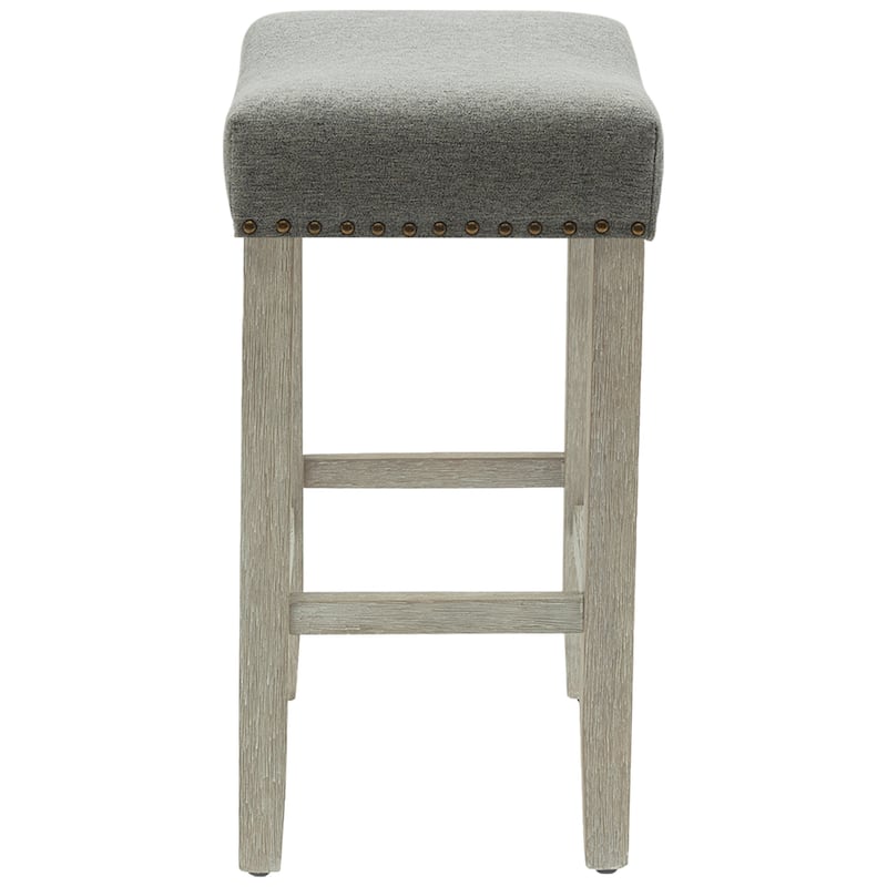 Jameson Upholstered Polyester Gray 24 Inch Counter Stool