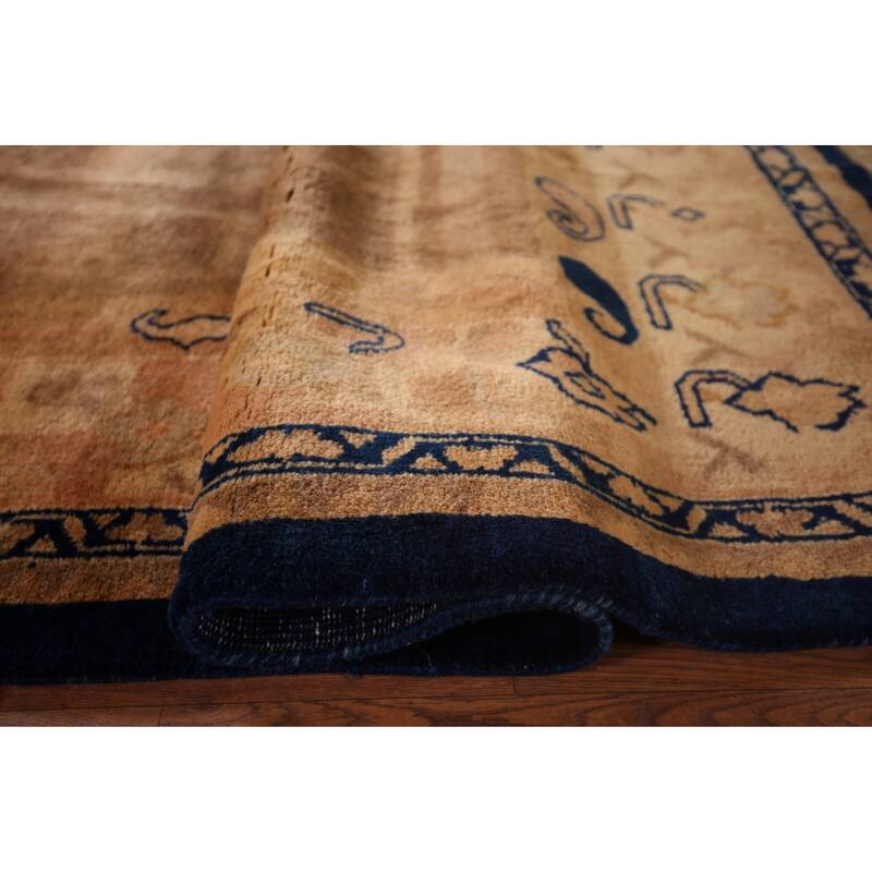 Brown Gabbeh Oriental Area Rug Handmade Wool Carpet - 7'5"x 9'2"