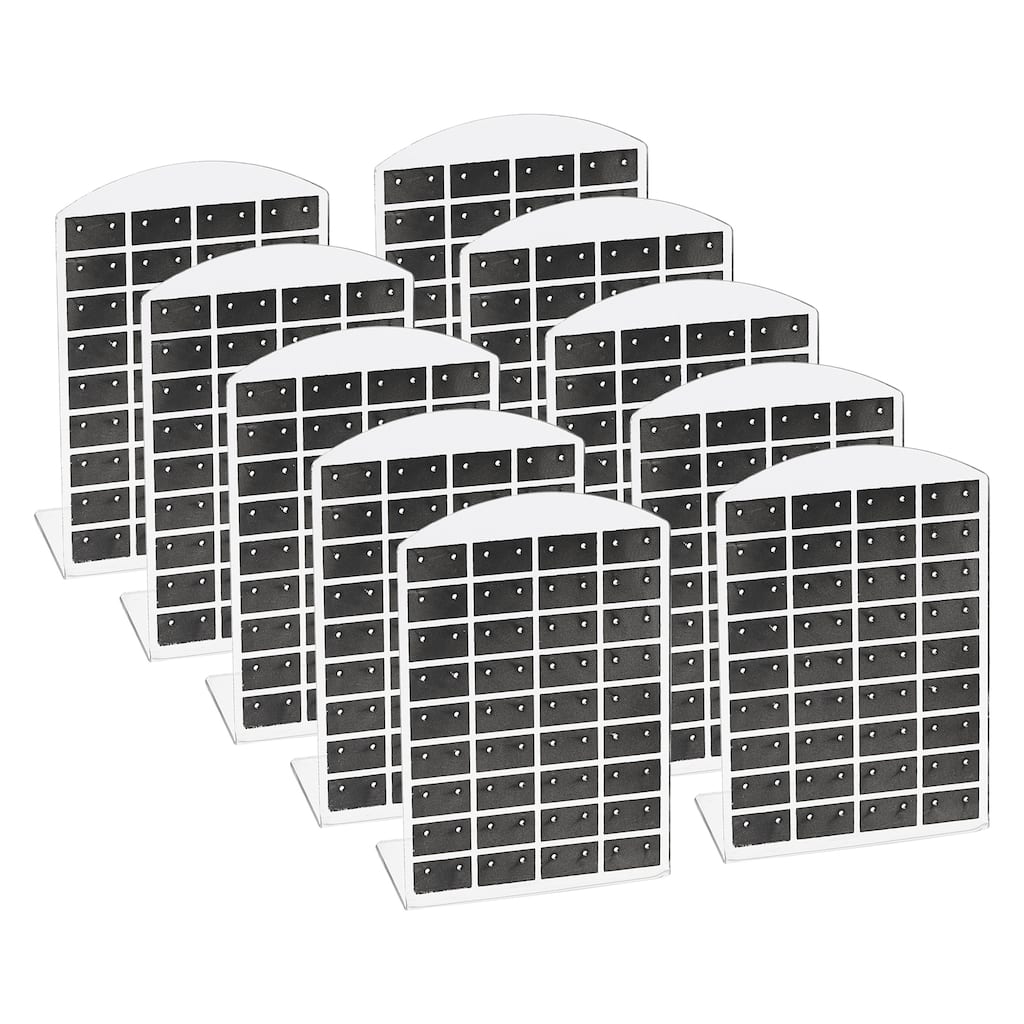 10x Earring Display Stand, Acrylic Earring Holder 72 Hole L Rack Large