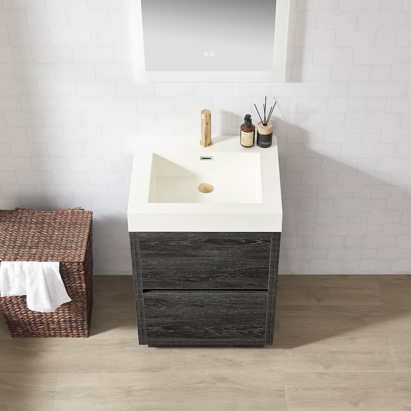 Huesca Bath Vanity with Composite Integral Sink Top and Mirror