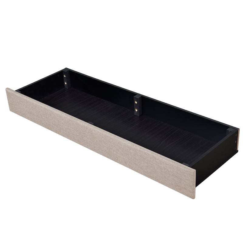Linen Upholstered Queen Storage Bed: 3 Drawers, Sturdy Wood Frame
