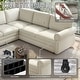 preview thumbnail 50 of 109, Homy Casa Chenille Sleeper Sectional Sofa with Pull-Out Bed