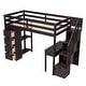 preview thumbnail 22 of 25, Twin Size Wooden Loft Bed with Storage Drawers, Desk, Storage Stairs, Shelves