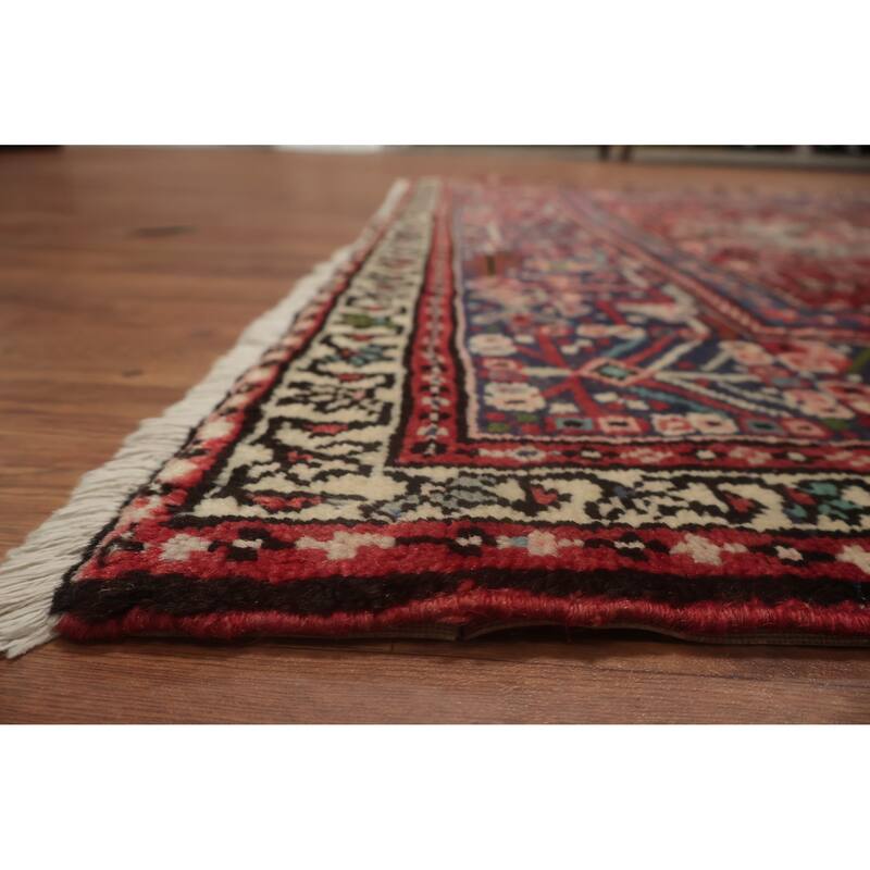 Hand Knotted Oriental 100% Wool Carpet Traditional Tribal Red Gharajeh Area Rug - 12' 7'' X 4' 11''