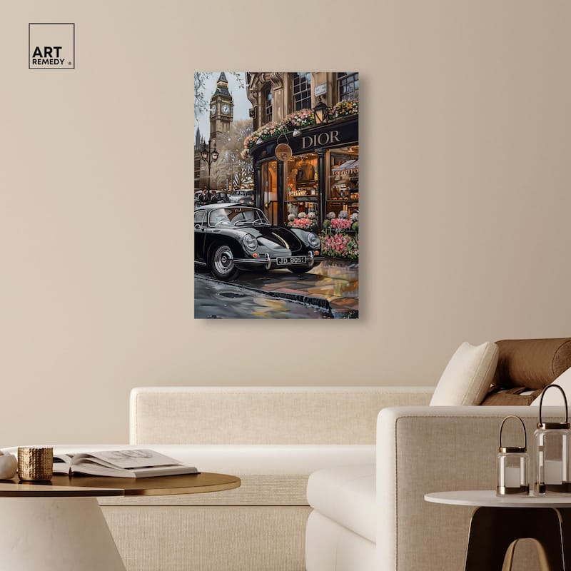 A View of London from the Car Canvas by Art Remedy, Gallery Wrapped