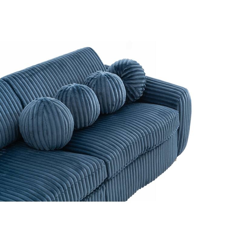 84in Corduroy Sectional Love Seat Couch
