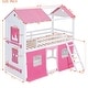 preview thumbnail 24 of 38, Solid Wood Playhouse Bunk Bed Frame with Tent and Roof