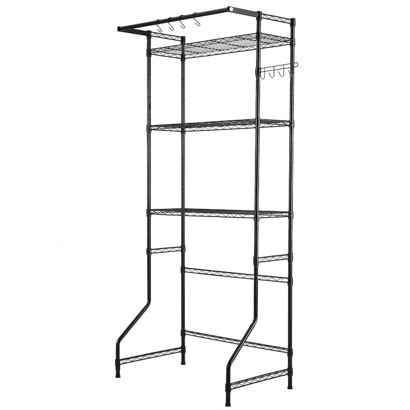 Adjustable Laundry Room Storage Shelf Over Washer and Dryer Sturdy Carbon Steel Organizer Rack