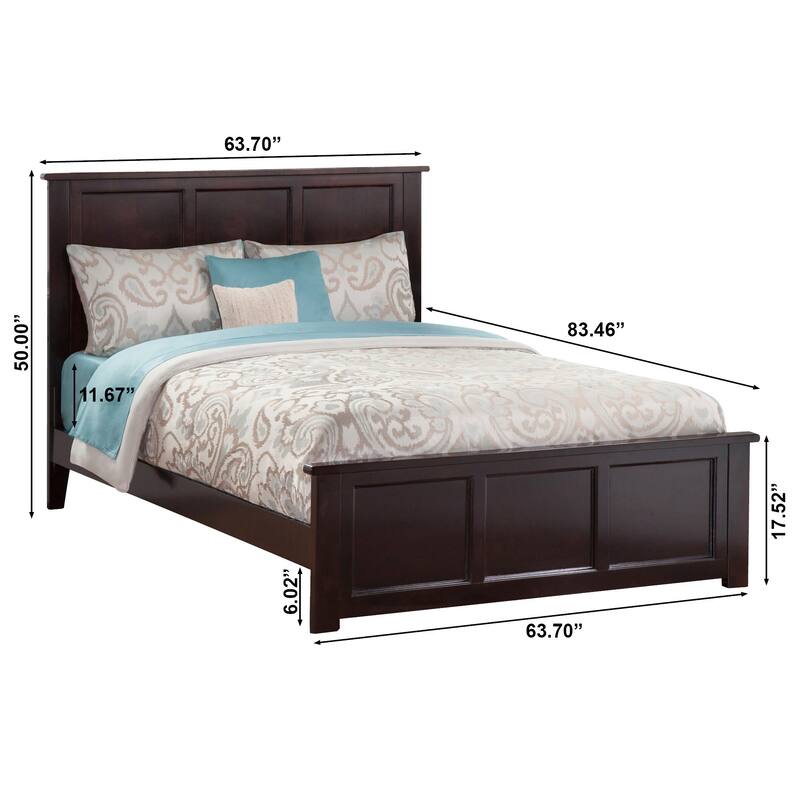Madison Wood Low Profile Platform Bed with Matching Footboard