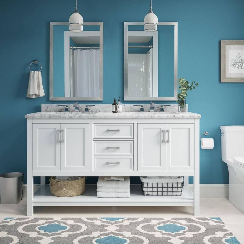 Design Element Affinity 61" Double Sink Vanity - White