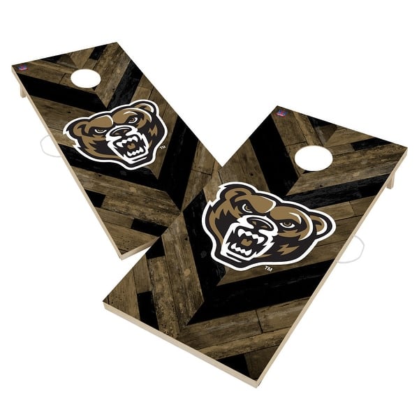 slide 2 of 6, Oakland University Golden Grizzlies Cornhole Board Set 16 Years and Up