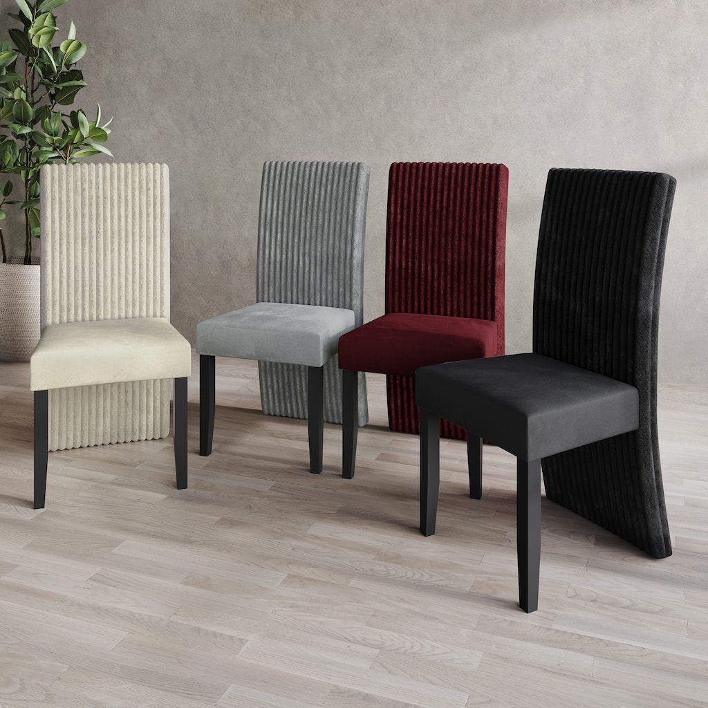 CraftPorch Corduroy Mid-Century Modern 4 Piece Dining Chair