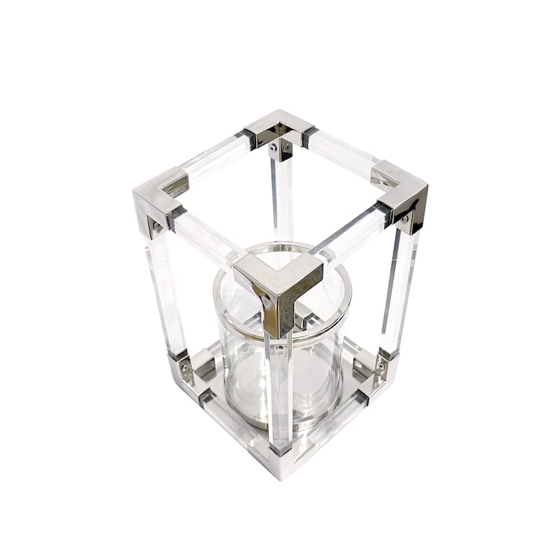 Pasargad Home Soren Stainless Steel & Lucite Lantern