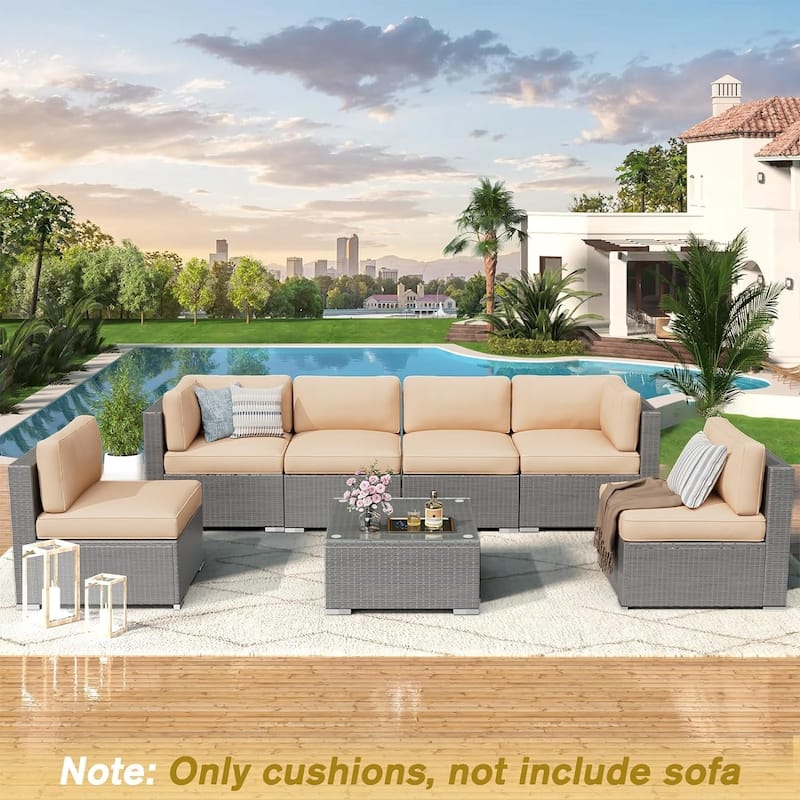 14 Piece Outdoor Patio Furniture Deep Seat Cushion Set Sofa Replacement Waterproof Cushions