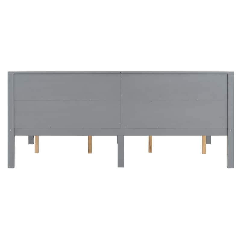 Twin/Full Size Simple Design Daybed, Wood Platform Bed Frame, Modern Sofa Bed