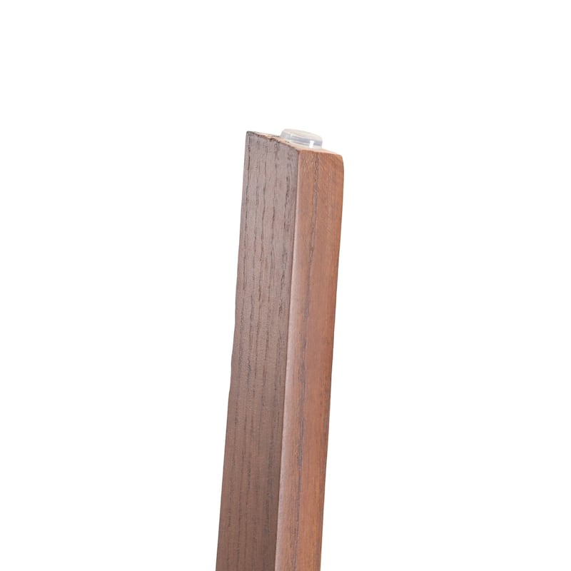 Dining Chair in Oak Wood with Open Back Design and Armrests Set of 2 Rivo Series