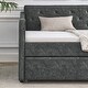 preview thumbnail 5 of 10, Twin Size Daybed with Twin Size Trundle Upholstered Tufted Sofa Bed, Waved Shape Arms(80.5"x44.5"x33.5")