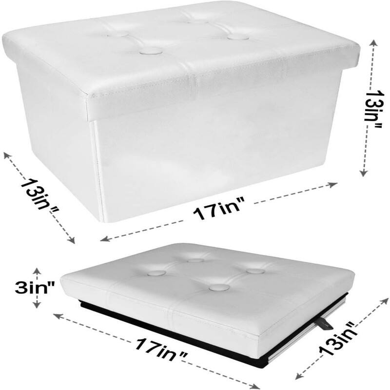 Small Leather Storage Ottoman
