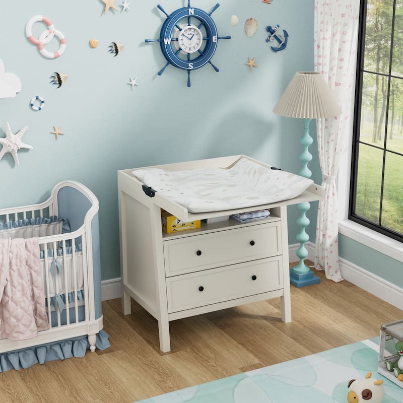 Baby Changing Table Multi-Functional 2 Drawer Dresser