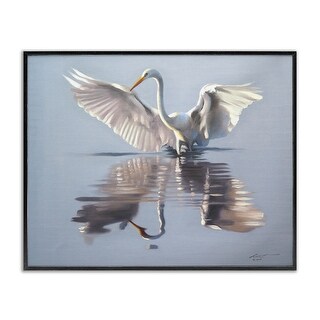 Stupell Egret with Beautiful Wingspan Framed Giclee Art Design By D ...