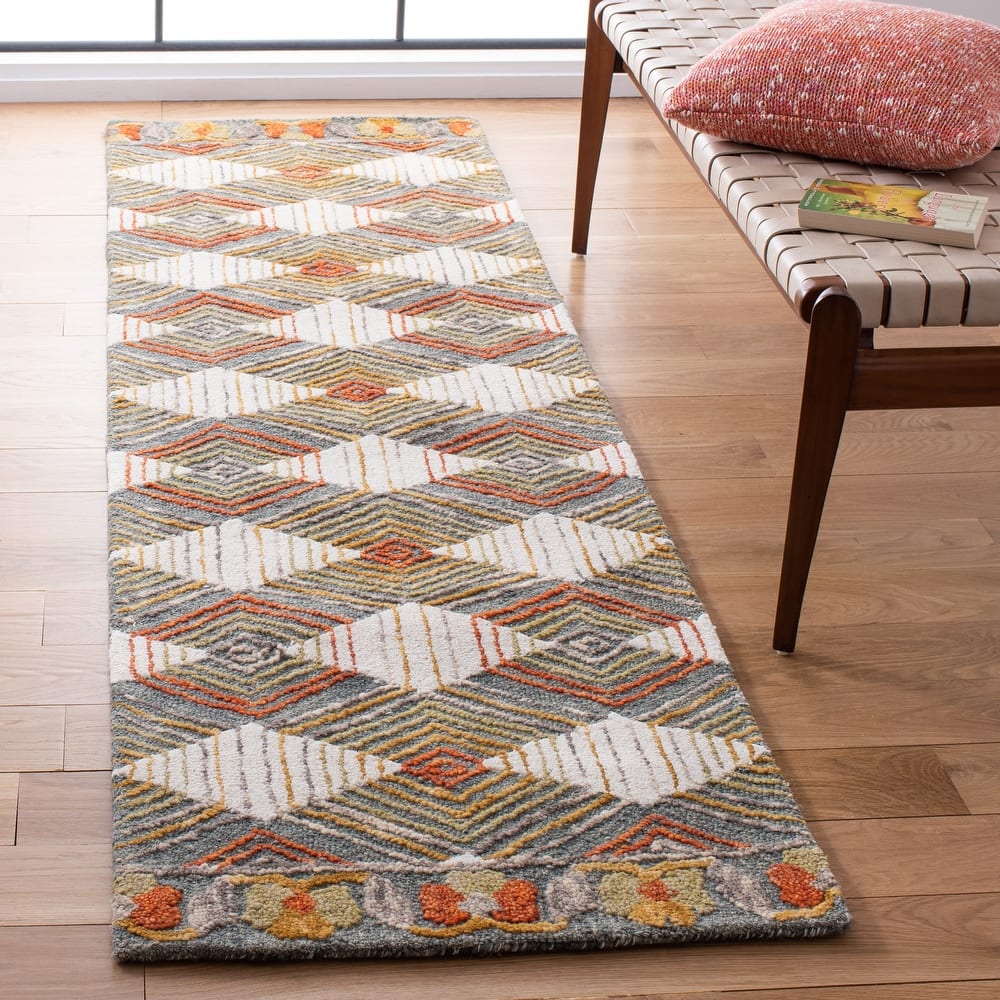 SAFAVIEH Handmade Trace Latoya Geometric Wool Rug